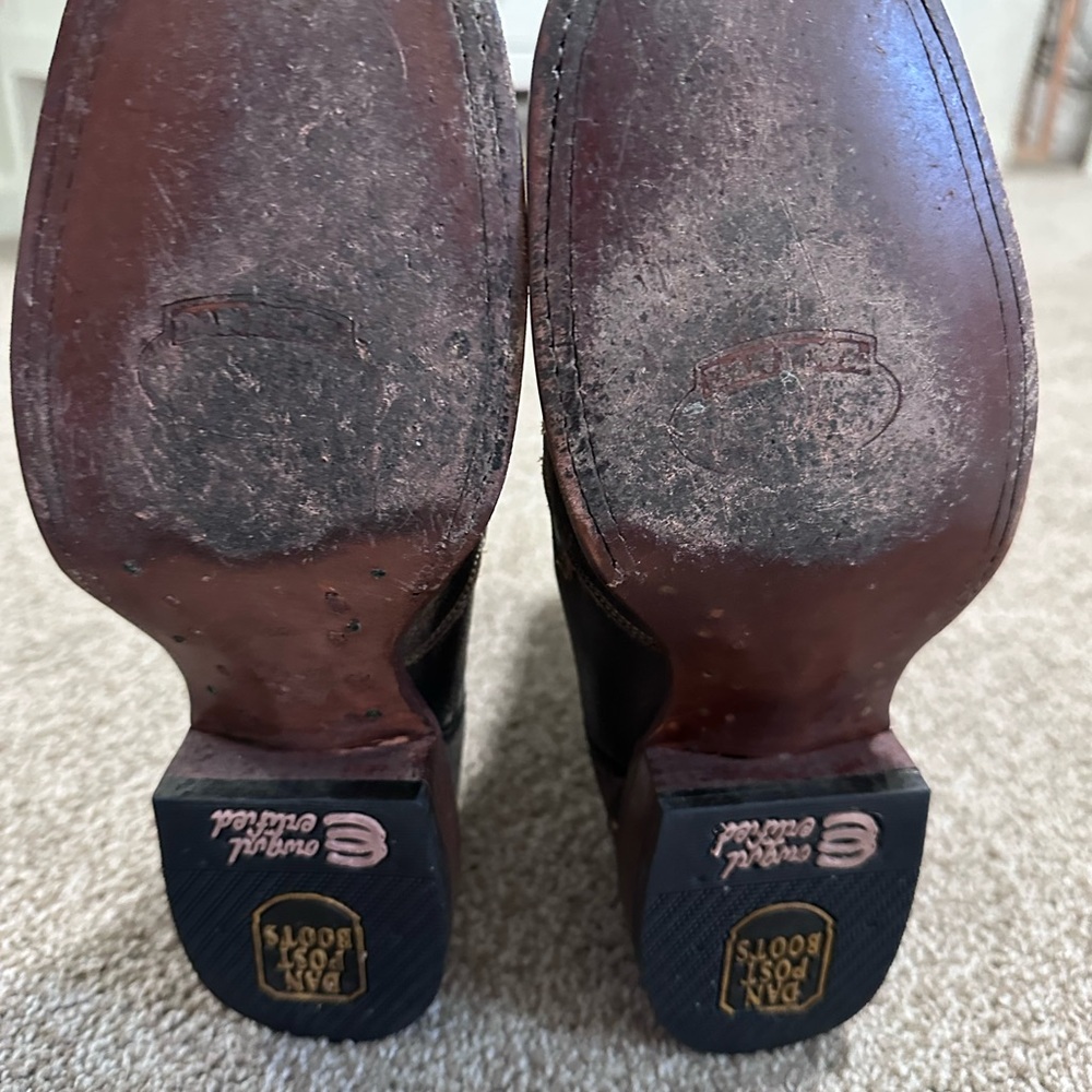 Dan Post Square Toe Blue Bird Cowboy Boots - Picture 5 of 5